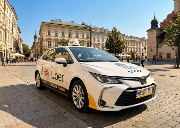 Toyota Corolla Master Taxi na placu starego miasta